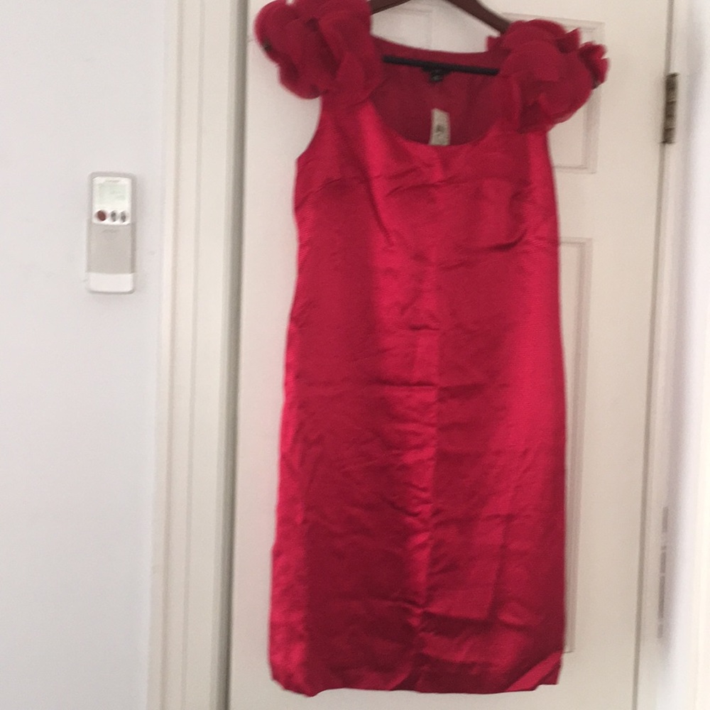 Ann Taylor Petite Red Floral Cocktail Dress